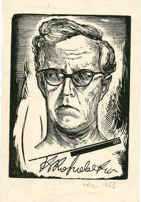 Козловский Константин Степанович. Лот из 20 двух иллюстраций к различным произведениям с приложением четырех рукописных писем автора, адресованных коллекционеру М.В. Трухницкому